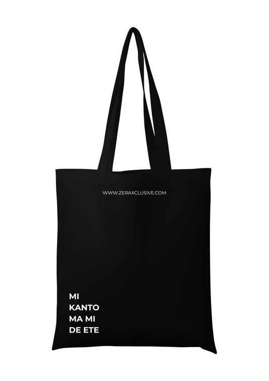 ZERA Xclusive Klassieke Zwarte Tote Bag: Mi Kanto Ma Mi De Ete